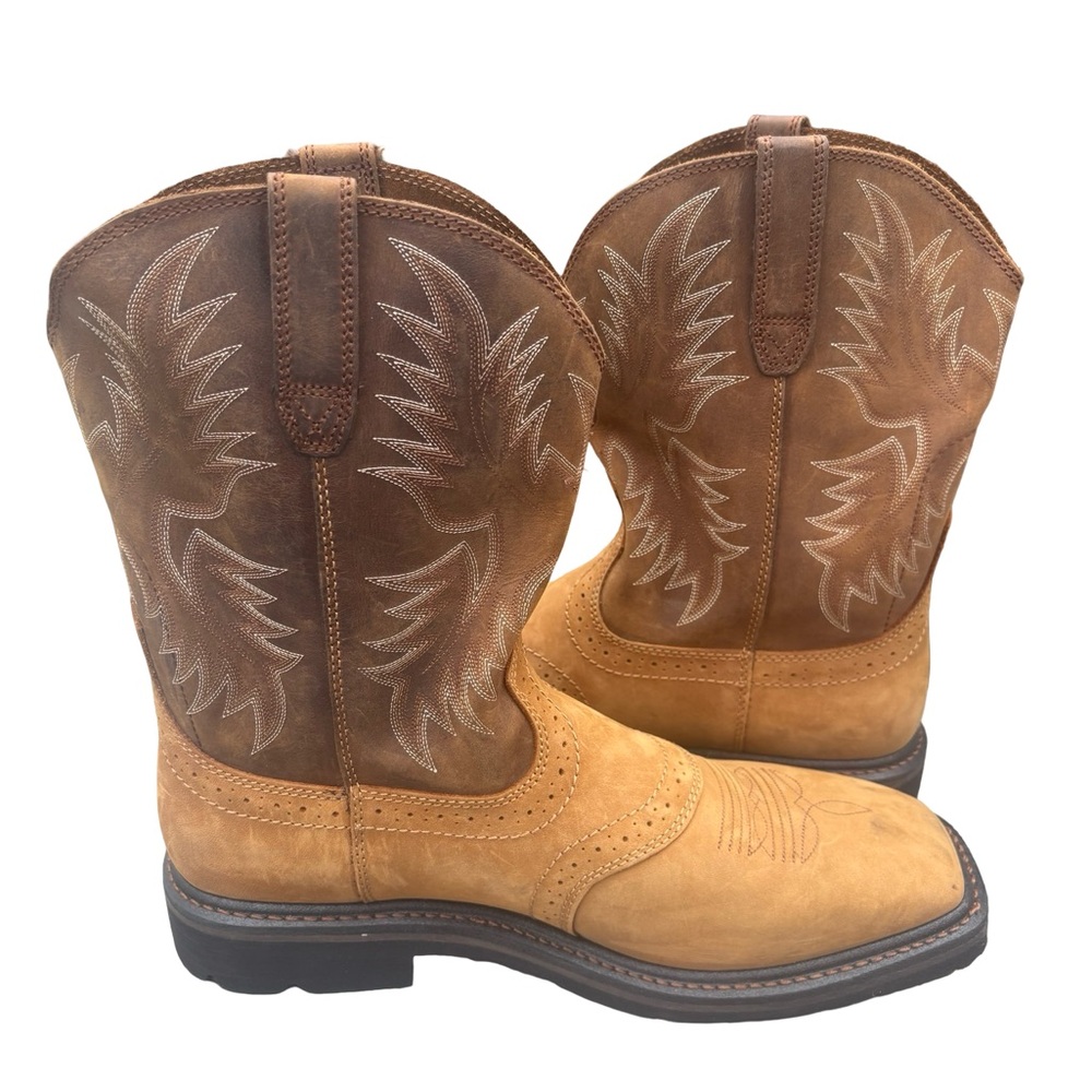 Ariat 12EE like new Men's Brown Western Boots Work Boots Square Toe - Picture 2 of 6